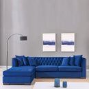 Chester Royal Blue Corner Sofa Suite by Lavishway | Velvet Sofa-24161