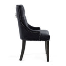 Chester Velvet Accent Chair in Black Legs by Lavishway | Bedroom Chairs-27289