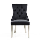 Chester Velvet Accent Chair in Silver Legs by Lavishway | Bedroom Chairs-27283