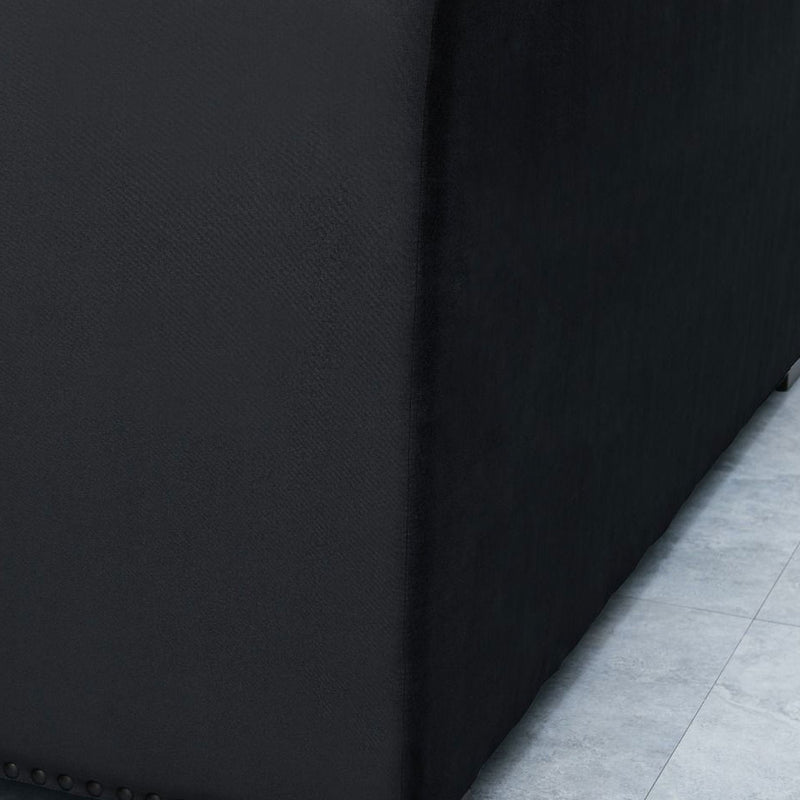 Chester Velvet Black Corner Suite Left by Lavishway | Velvet Sofa-25971