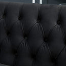 Chester Velvet Black Corner Suite Left by Lavishway | Velvet Sofa-25970