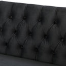 Chester Velvet Black Corner Suite Left by Lavishway | Velvet Sofa-25974