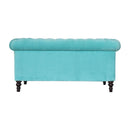 Chesterfield Aqua Velvet 2 Seater Sofa by Lavishway | Velvet Sofa-22792