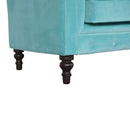 Chesterfield Aqua Velvet 2 Seater Sofa by Lavishway | Velvet Sofa-22796