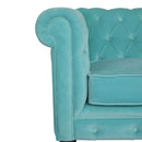 Chesterfield Aqua Velvet 2 Seater Sofa by Lavishway | Velvet Sofa-22795