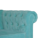 Chesterfield Aqua Velvet 2 Seater Sofa by Lavishway | Velvet Sofa-22794