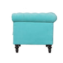 Chesterfield Aqua Velvet Armchair by Lavishway | Velvet Sofa-22806