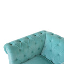 Chesterfield Aqua Velvet Armchair by Lavishway | Velvet Sofa-22810