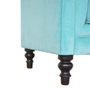 Chesterfield Aqua Velvet Armchair by Lavishway | Velvet Sofa-22809