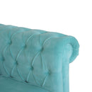 Chesterfield Aqua Velvet Armchair by Lavishway | Velvet Sofa-22808