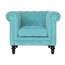 Chesterfield Aqua Velvet Armchair by Lavishway | Velvet Sofa-22805
