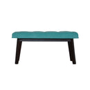 Chesterfield Aqua Velvet Hallway Bench by Lavishway | Benches & Storage Benches-22798