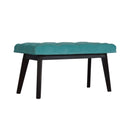 Chesterfield Aqua Velvet Hallway Bench by Lavishway | Benches & Storage Benches-22797