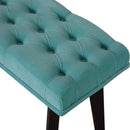Chesterfield Aqua Velvet Hallway Bench by Lavishway | Benches & Storage Benches-22802