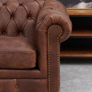 Chesterfield Leather 2 Seater & 3 Seater Sofa by Lavishway | Leather Sofa-25806