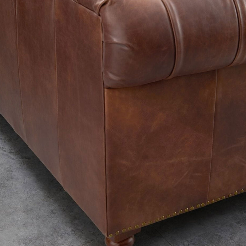 Chesterfield Leather 2 Seater & 3 Seater Sofa by Lavishway | Leather Sofa-25808