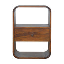 Chestnut 1 Drawer Curved Edge Bedside Table by Lavishway | Bedside Tables-21843