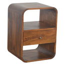 Chestnut 1 Drawer Curved Edge Bedside Table by Lavishway | Bedside Tables-21850