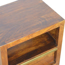 Chestnut 1 Drawer Gold Bar Bedside Table by Lavishway | Bedside Tables-22062