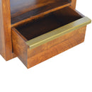 Chestnut 1 Drawer Gold Bar Bedside Table by Lavishway | Bedside Tables-22061