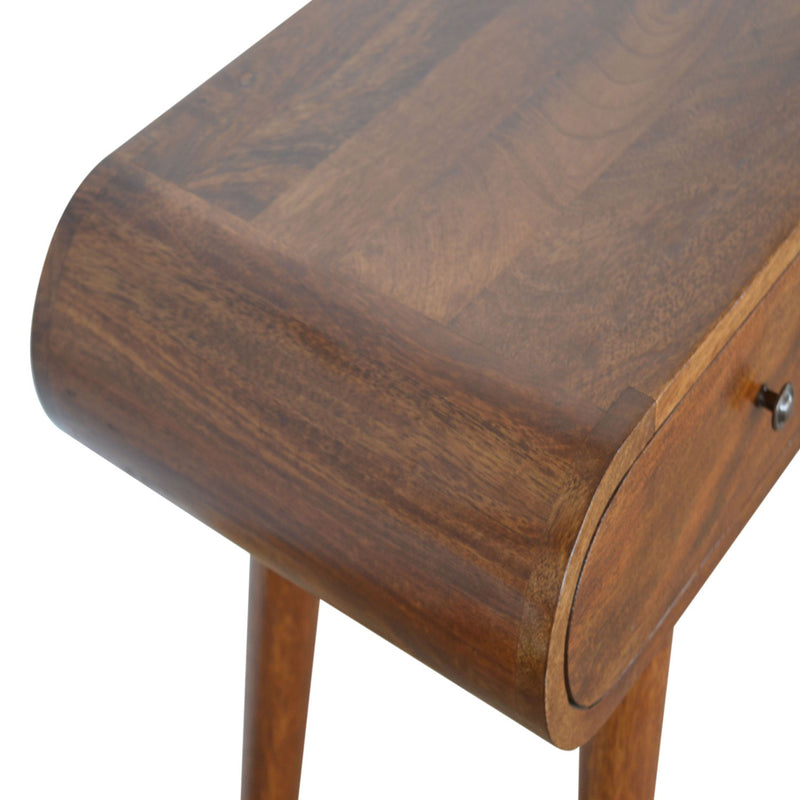 Chestnut 2 Drawers Curved Console Table by Lavishway | Hallway Console Table-21840