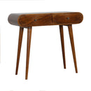 Chestnut 2 Drawers Curved Console Table by Lavishway | Hallway Console Table-21833