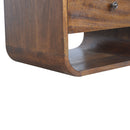 Chestnut 2 Drawers Curved Edge Bedside Table by Lavishway | Bedside Tables-21830