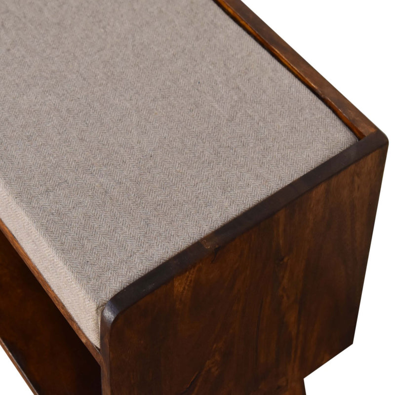 Chestnut Brown Tweed Seat Pad Bench by Lavishway | Benches & Storage Benches-22048