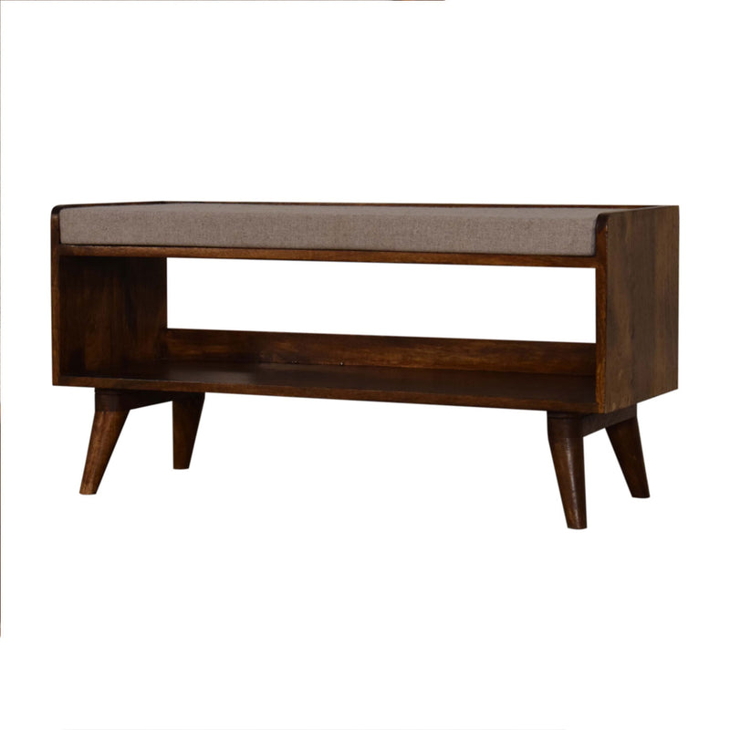 Chestnut Brown Tweed Seat Pad Bench by Lavishway | Benches & Storage Benches-22044