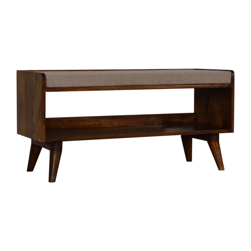 Chestnut Brown Tweed Seat Pad Bench by Lavishway | Benches & Storage Benches-22042