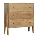 Chevron Solid Mango Wooden 3 Chest Of Drawers by Lavishway | Chest Of Drawers-57140