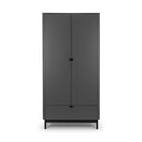 Chloe 2 Doors & 1 Drawer Grey Wardrobe by Lavishway | Wardrobe-20705