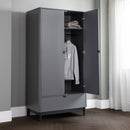 Chloe 2 Doors & 1 Drawer Grey Wardrobe by Lavishway | Wardrobe-20701