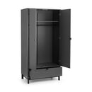 Chloe 2 Doors & 1 Drawer Grey Wardrobe by Lavishway | Wardrobe-20704