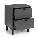 Chloe 2 Drawer Storm Grey Bedside Table by Lavishway | Bedside Tables-20693