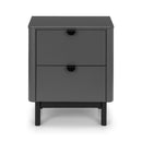 Chloe 2 Drawer Storm Grey Bedside Table by Lavishway | Bedside Tables-20694