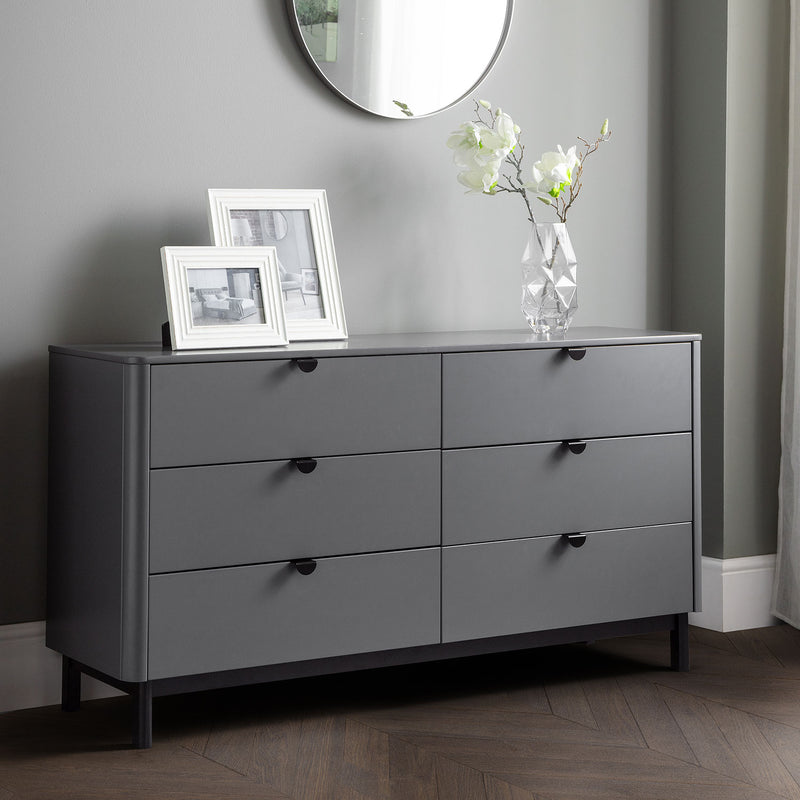Chloe Strom Grey 6 Chest Of Drawers by Lavishway | Chest Of Drawers-20670