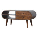 Circular 2 Drawers Chestnut Media Unit by Lavishway | TV Units Cabinets-21934