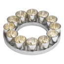 Aluminium Circular Tray With Glass Votives by Lavishway | Ornaments & Decoration-50830