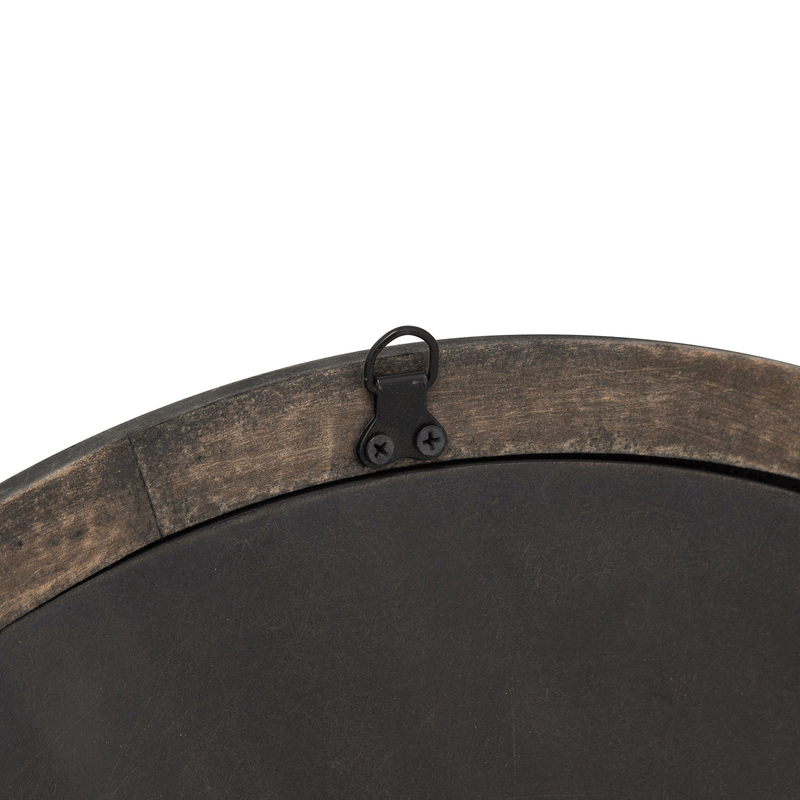 Avrey Antique Grey Circle Wooden Wall Mirror by Lavishway | Wall Mirrors-50530