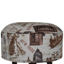 Lebus City Printed Pattern Footstool by Lavishway | Footstool-21362