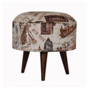 Lebus City Printed Pattern Footstool by Lavishway | Footstool-21361