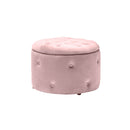 Cleo Round Upholstered Storage Pouffe by Lavishway | Stools & Pouffes-37819