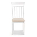 Coast White Fabric Seat Wooden Dining Chair by Lavishway | Dining Chairs-20610