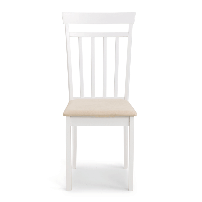 Coast White Fabric Seat Wooden Dining Chair by Lavishway | Dining Chairs-20610