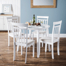 Coast White Fabric Seat Wooden Dining Chair by Lavishway | Dining Chairs-20609