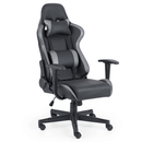 Comet Black & Grey Faux Leather Gaming Chair by Lavishway | Leather Chairs-20588
