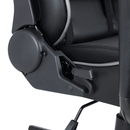 Comet Black & Grey Faux Leather Gaming Chair by Lavishway | Leather Chairs-20593