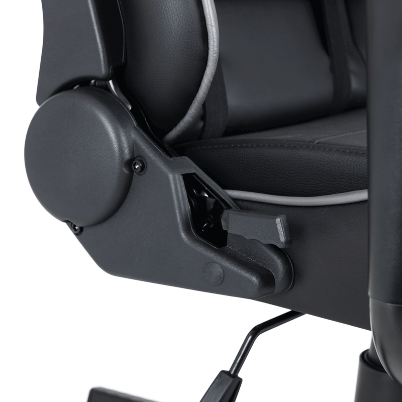 Comet Black & Grey Faux Leather Gaming Chair by Lavishway | Leather Chairs-20593
