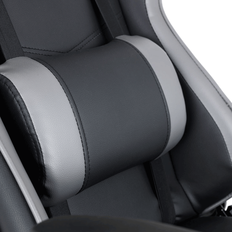 Comet Black & Grey Faux Leather Gaming Chair by Lavishway | Leather Chairs-20592